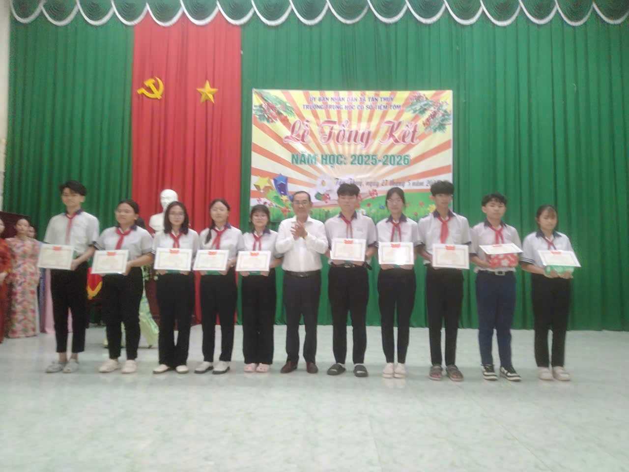 Trường THCS Tiệm Tôm, xã Tân Thủy tổng kết năm học 2025 – 2026